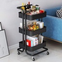 Carrito multifuncional organizador de plástico Negro