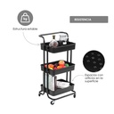 Carrito multifuncional organizador de plástico Negro