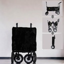 Carrito multifuncional plegable Negro