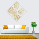 Cuadro Decorativo 47cm x 47cm Moderno de Metal Color Dorado