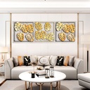 Cuadro Decorativo 47cm x 47cm Moderno de Metal Color Dorado