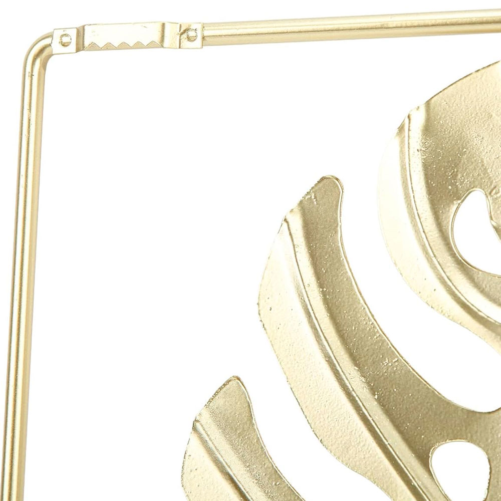 Cuadro Decorativo 47cm x 47cm Moderno de Metal Color Dorado