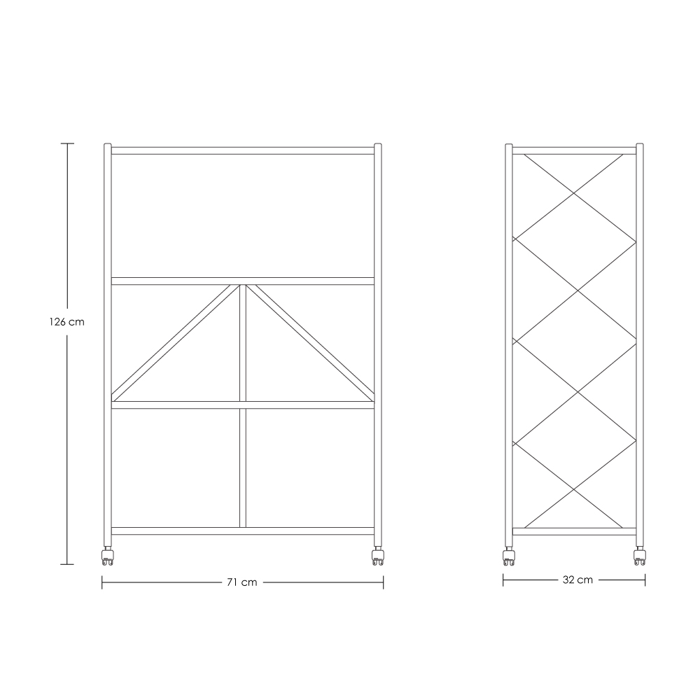 Estante rack plegable con 4 niveles