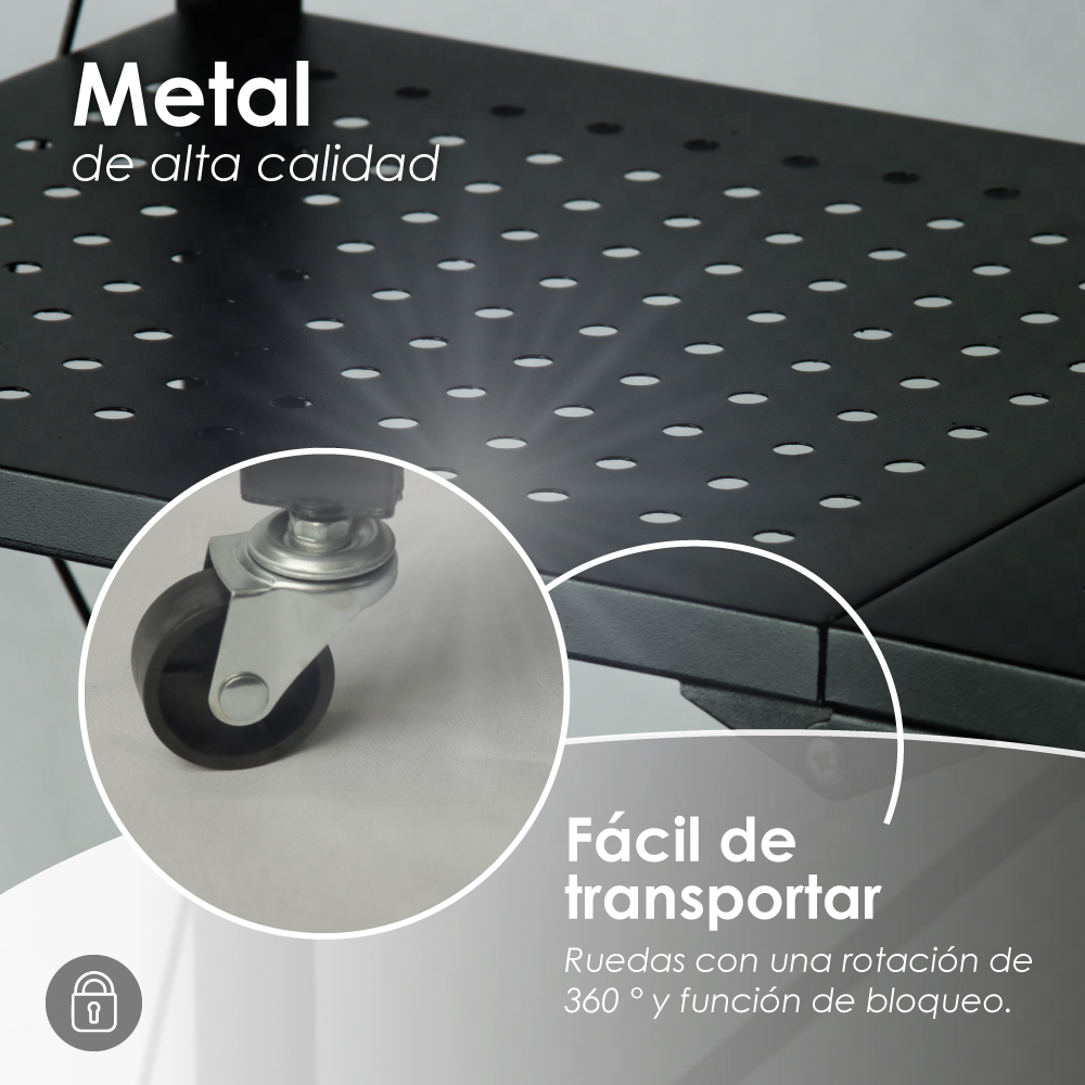 Estante rack plegable con 4 niveles