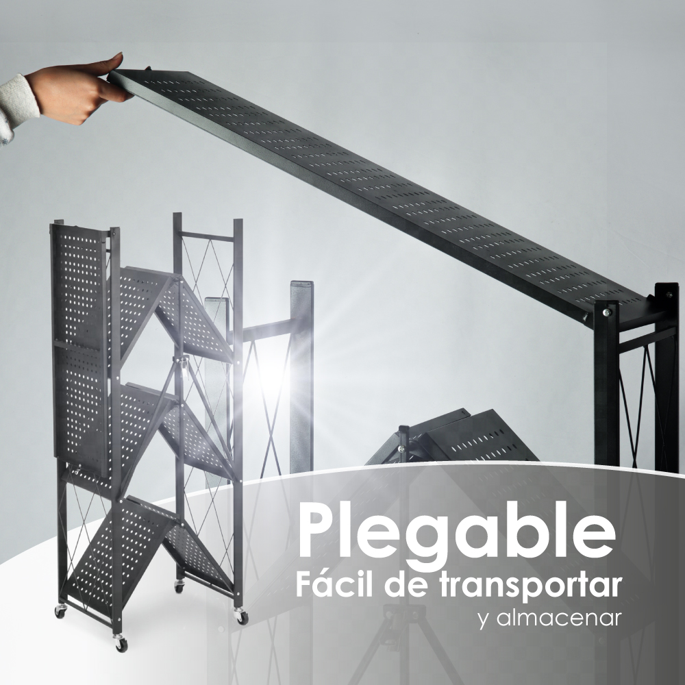Estante rack plegable con 4 niveles