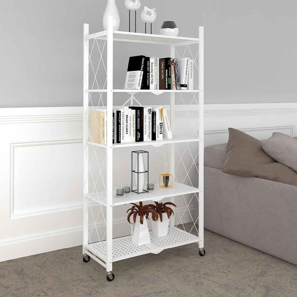 Estante rack plegable con 4 niveles blanco