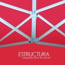 Toldo Plegable con Paredes 3x6 Rojo