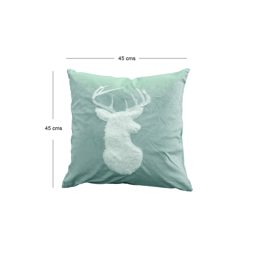 Paquete de 4 Fundas para cojín Decorativas 43x42cm ilios innova Alce Azul
