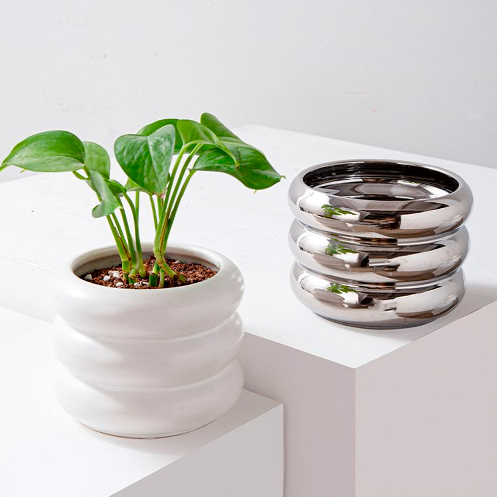 Maceta Circular T11-Pla Color Plata