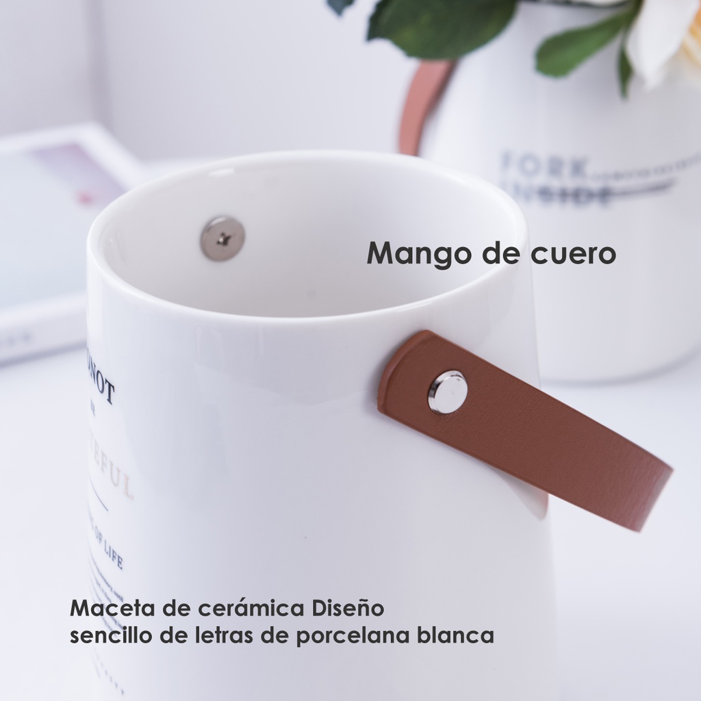 Maceta asa de cuero SQ033 FORK INSIDE