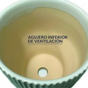 Maceta de Rayas Blanco Grande