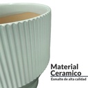 Maceta de Rayas Gris Chico