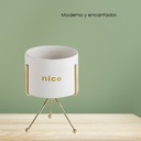 Macetero con soporte JY1105 grande  Blanco