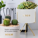 Macetero con soporte JY1105 grande  Blanco