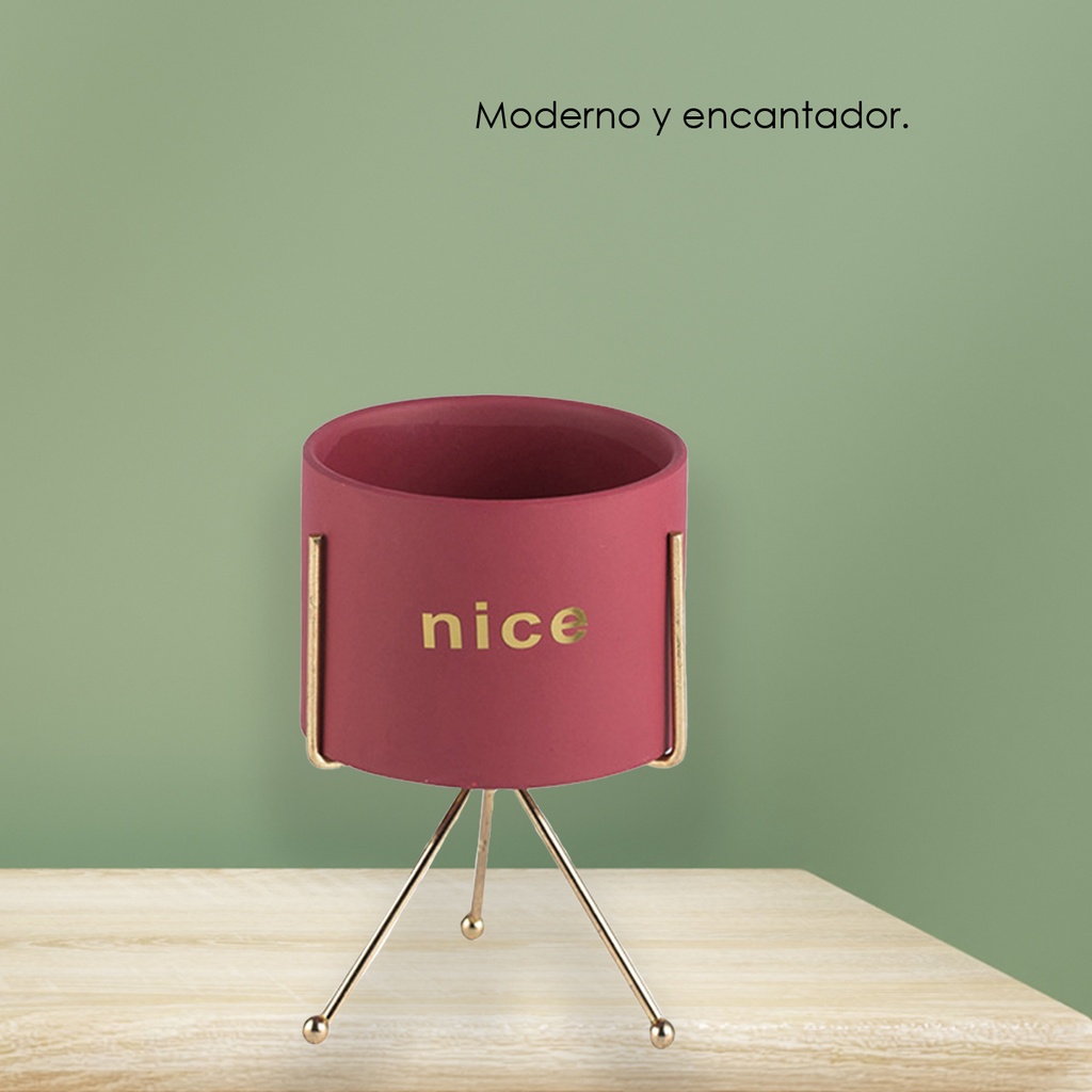Macetero con soporte JY1105 grande  Rojo