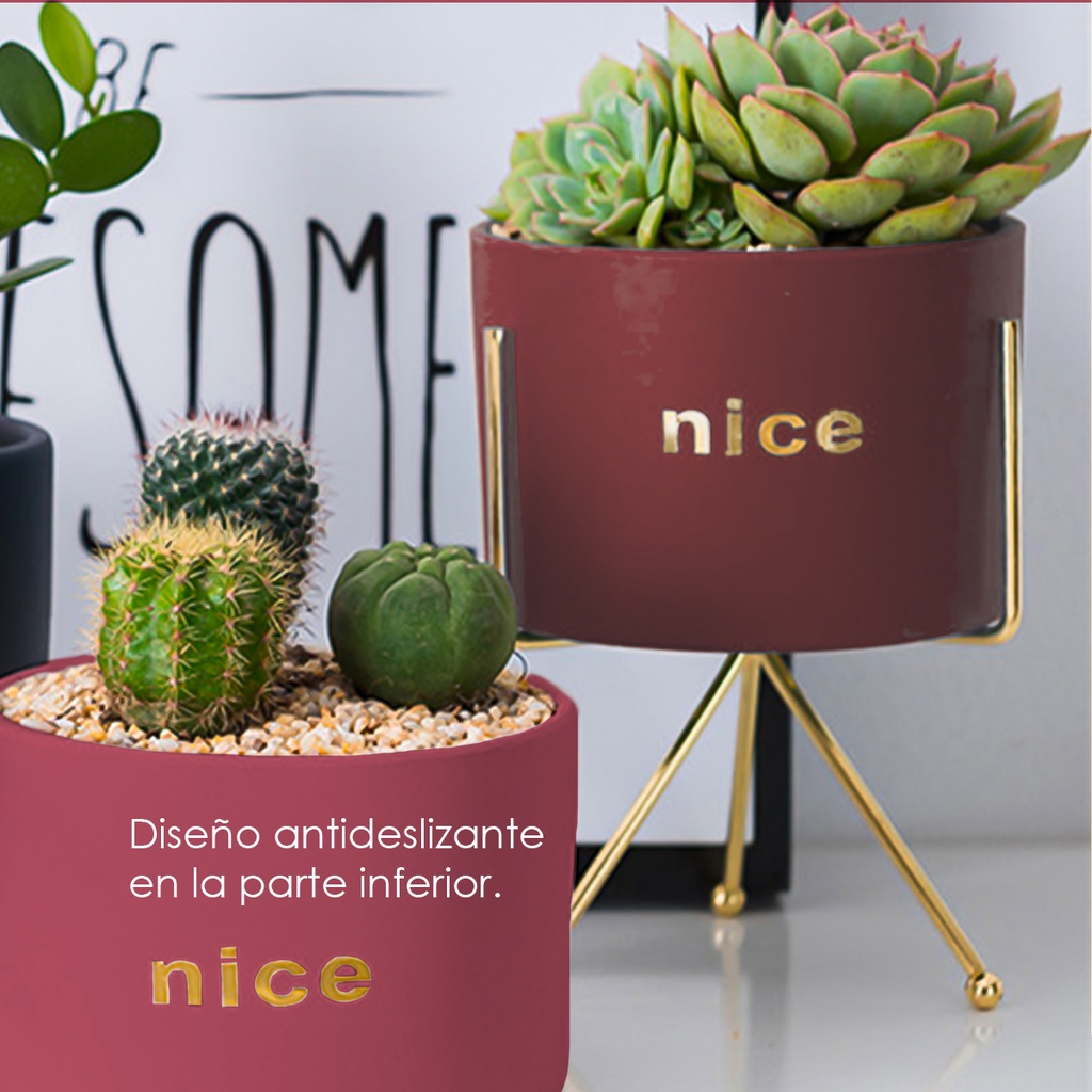 Macetero con soporte JY1105 grande  Rojo