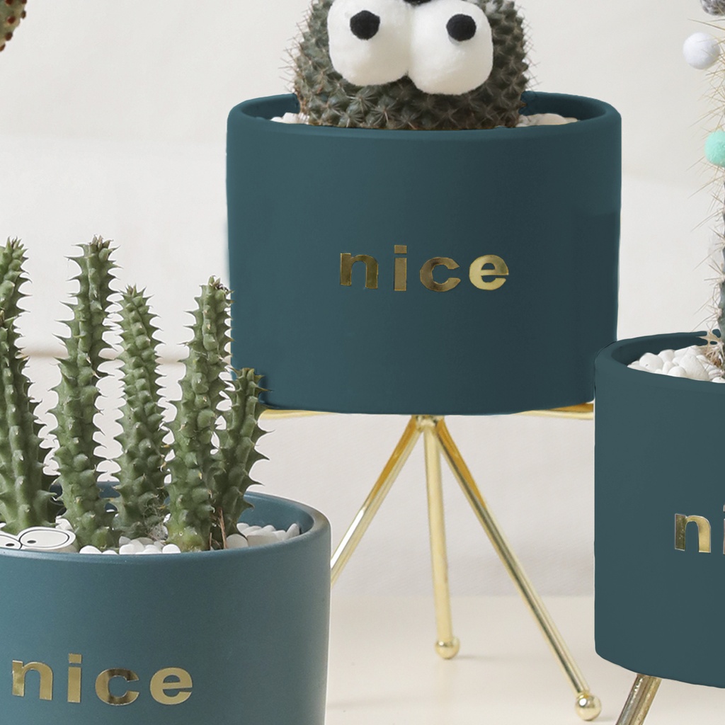 Macetero con soporte JY1105 grande  Verde