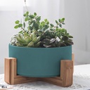 Macetero soporte de madera XM15G grande  Verde
