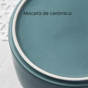 Macetero soporte de madera XM15G mediano Verde