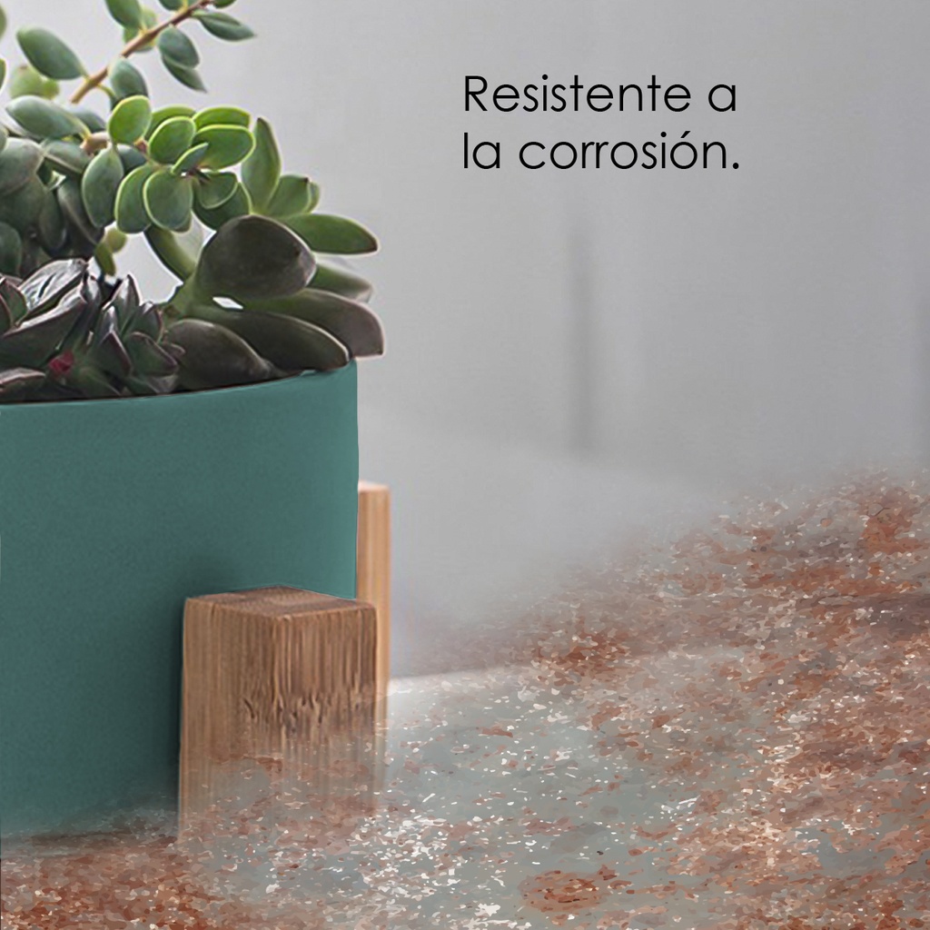 Macetero soporte de madera XM15G mediano Verde