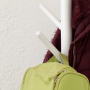 Perchero de madera minimalista estilo oriental de pie con 8 ganchos (Blanco)
