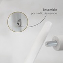 Perchero de madera minimalista estilo oriental de pie con 8 ganchos (Blanco)