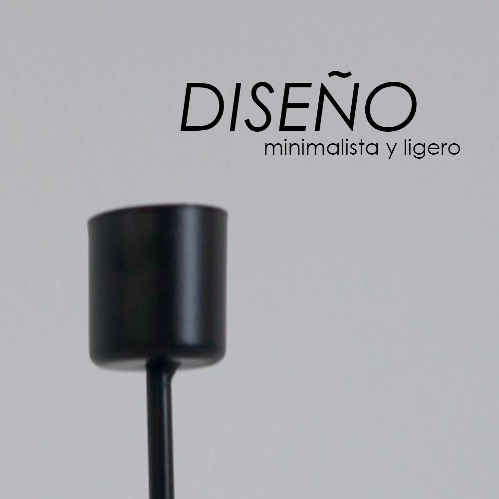 Juego de Portavelas Metálico Ilios Innova Negro