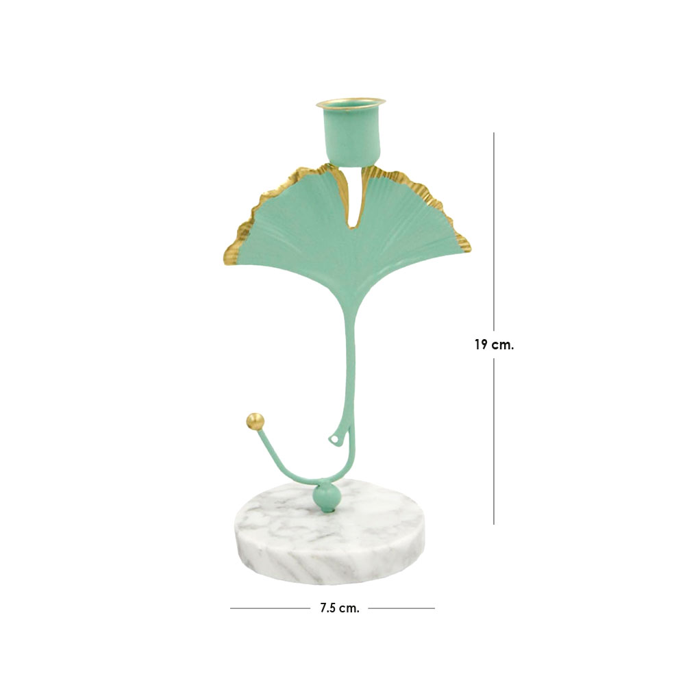 Portavela de Mesa Base Iliosinnova Mármol Floral color Verde