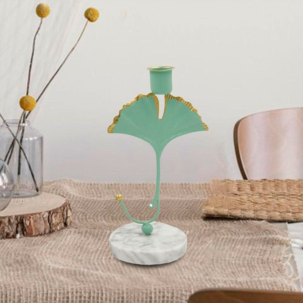 Portavela de Mesa Base Iliosinnova Mármol Floral color Verde