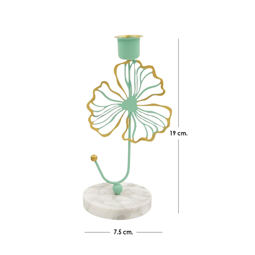 Portavela de Mesa Base Iliosinnova Mármol Trebol color Verde