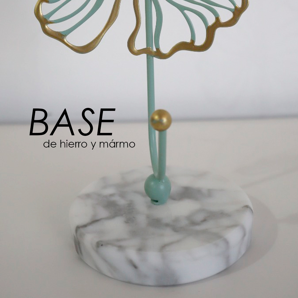 Portavela de Mesa Base Iliosinnova Mármol Trebol color Verde