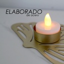 Portavela de Mesa Ilios Innova Hoja Magnolia Dorada