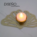 Portavela de Mesa Ilios Innova Hoja Magnolia Dorada