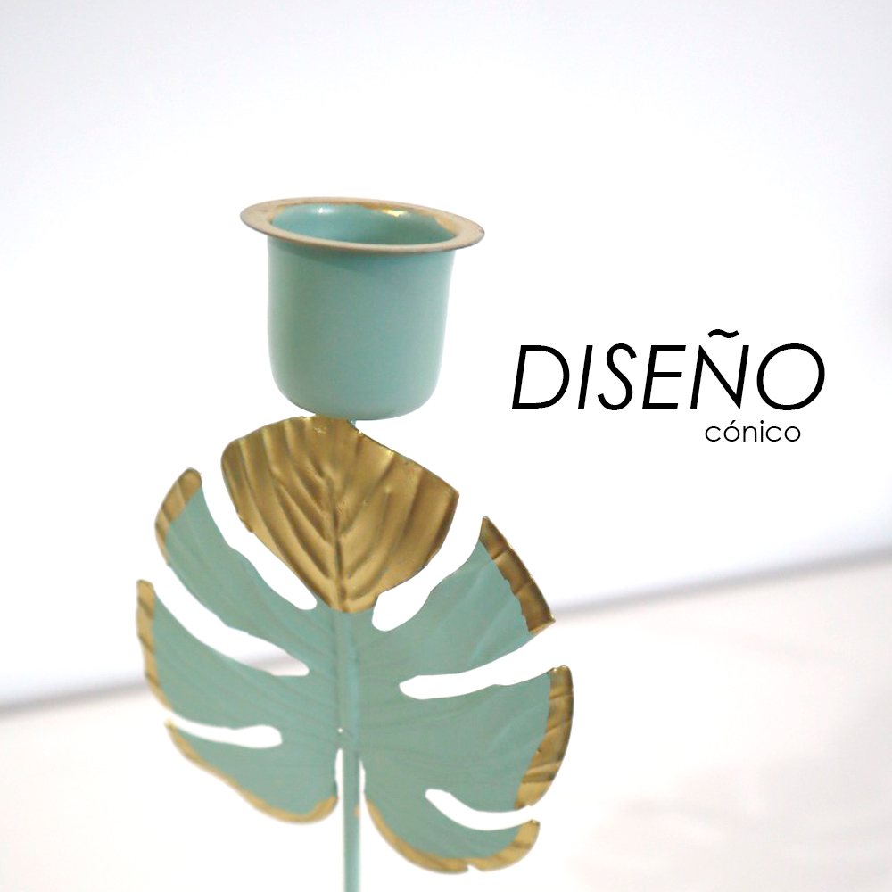 Portavela de Mesa Iliosinnova Base Mármol Floral color Verde