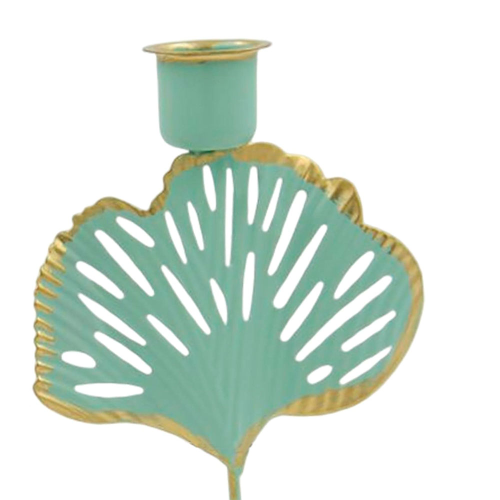 Portavela de Mesa Iliosinnova Base Mármol Palma color Verde