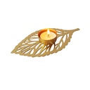 Portavela de Mesa Iliosinnova Hoja de Linden Dorada
