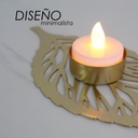 Portavela de Mesa Iliosinnova Hoja de Linden Dorada