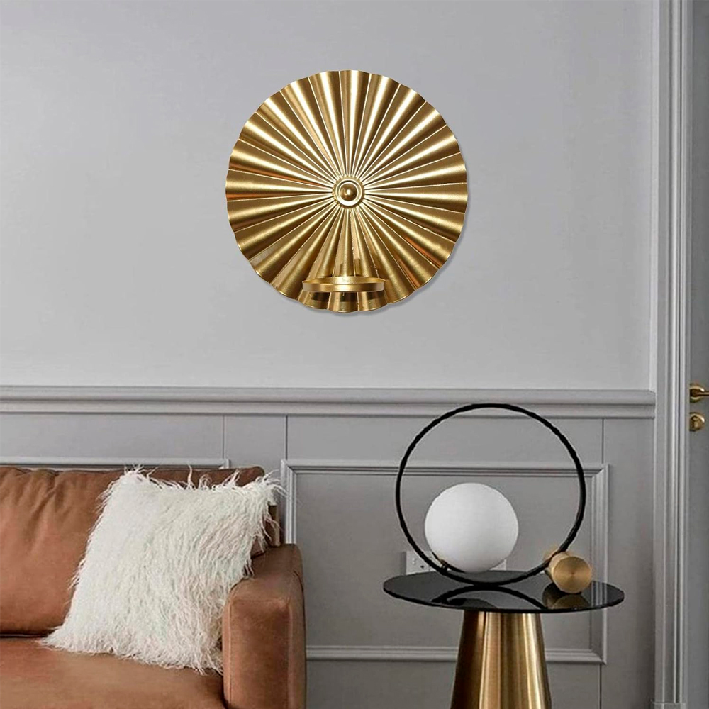 Portavela de Pared Ilios Innova Ondulada Dorada