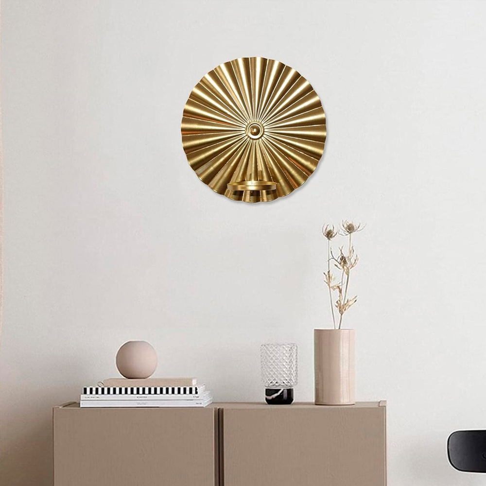 Portavela de Pared Ilios Innova Ondulada Dorada
