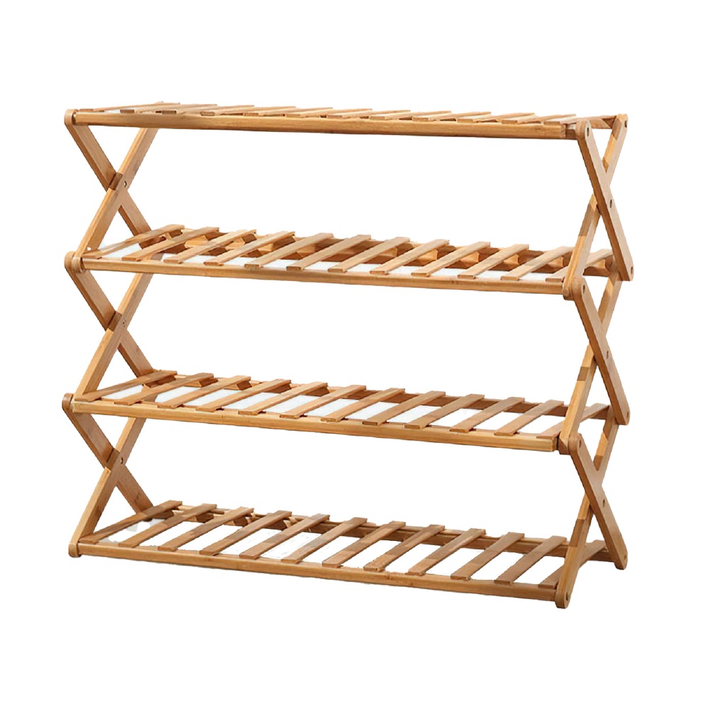 Zapatera plegable de bambú  4 niveles