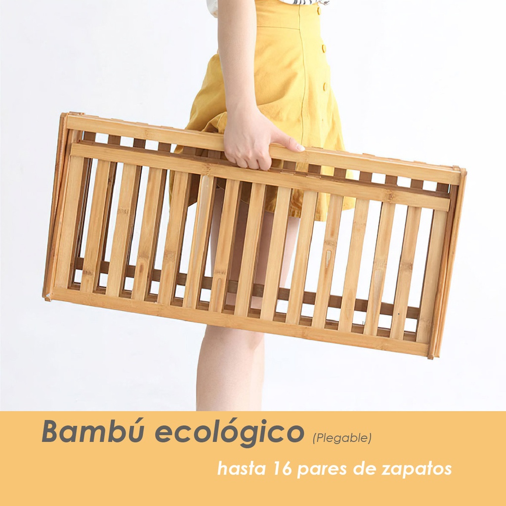 Zapatera plegable de bambú  4 niveles