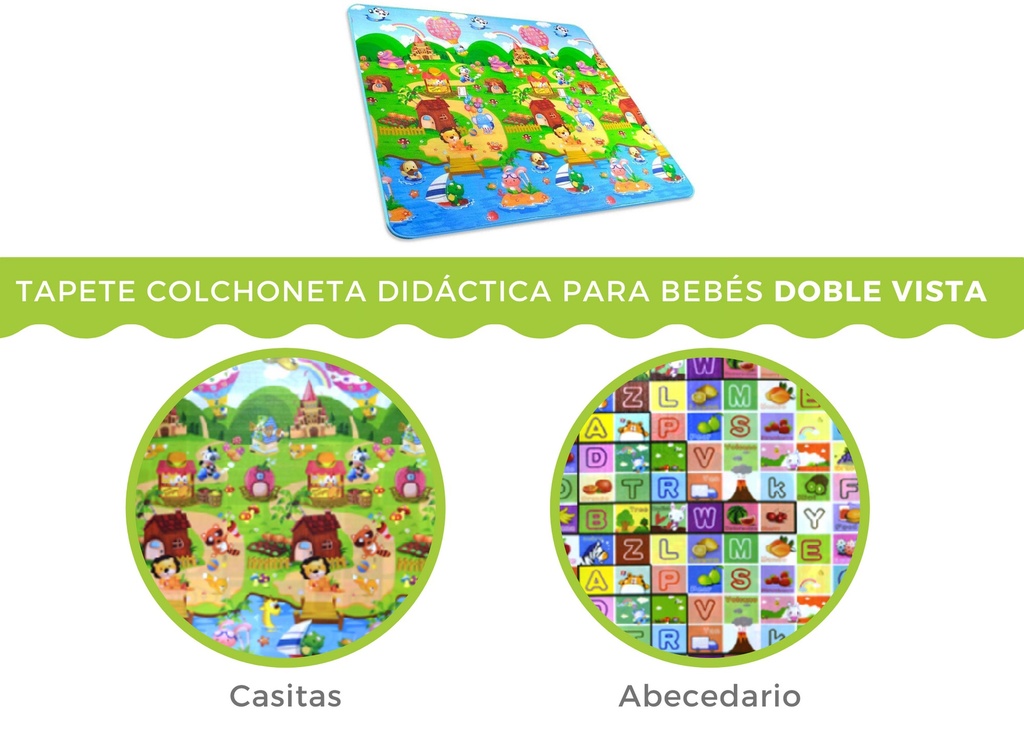 Tapete colchoneta de bebé (Casitas)