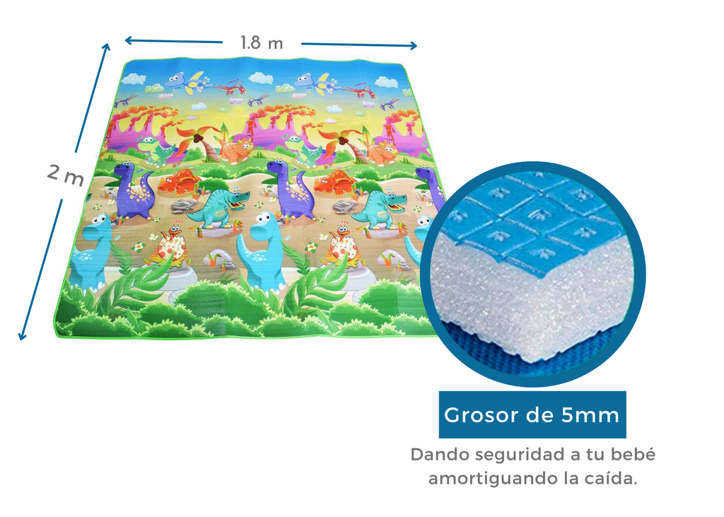 Tapete colchoneta de bebé (Dino Jirafas)