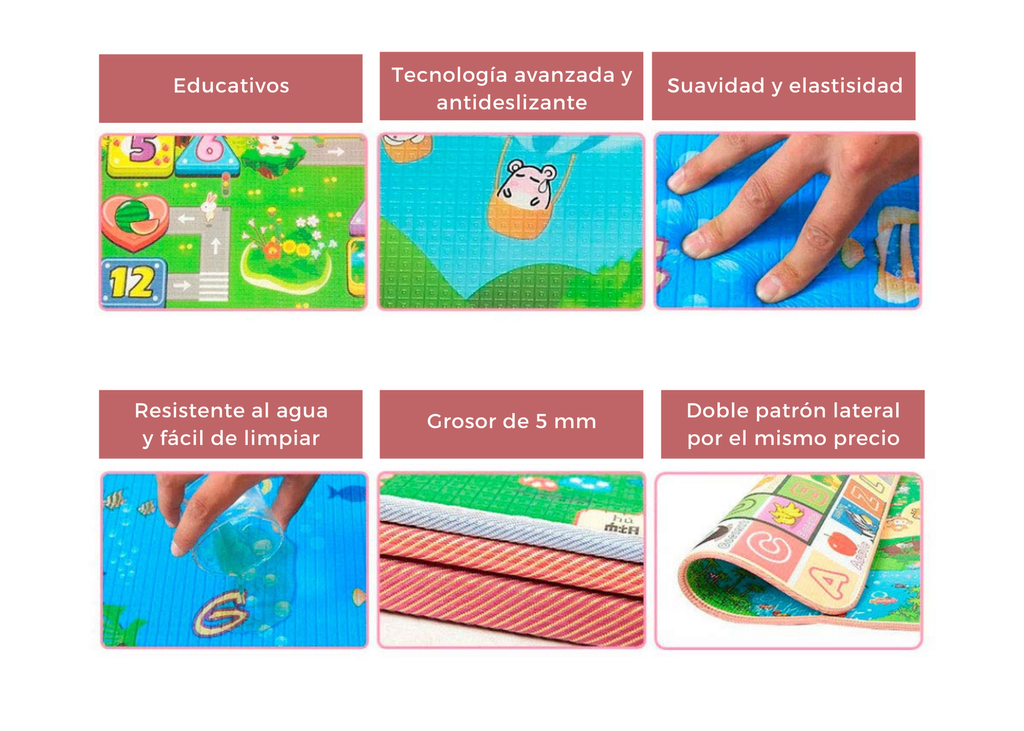 Tapete colchoneta de bebé (Dino Jirafas)