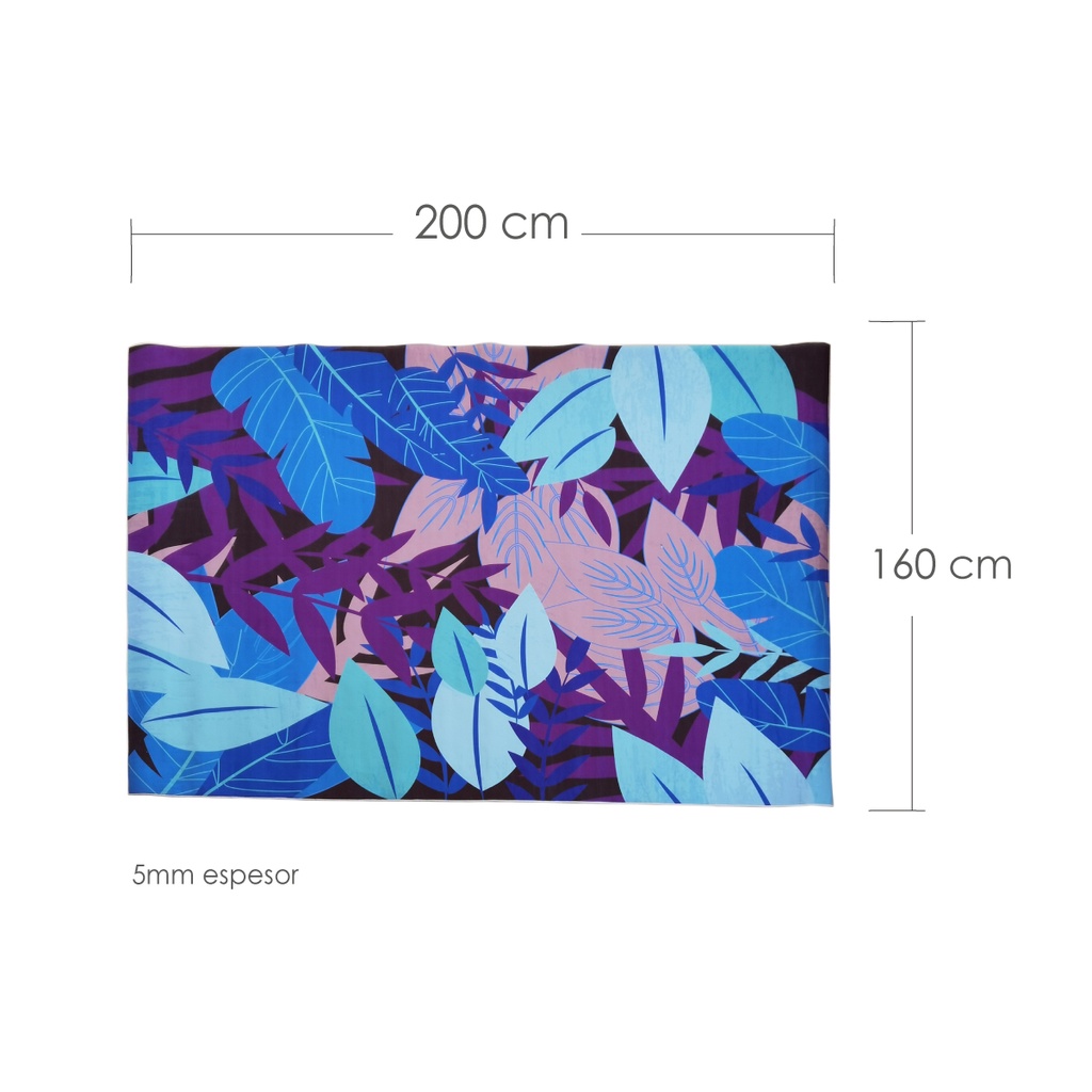 Tapete nórdico 2 x 1.60 m (Neón floreado)