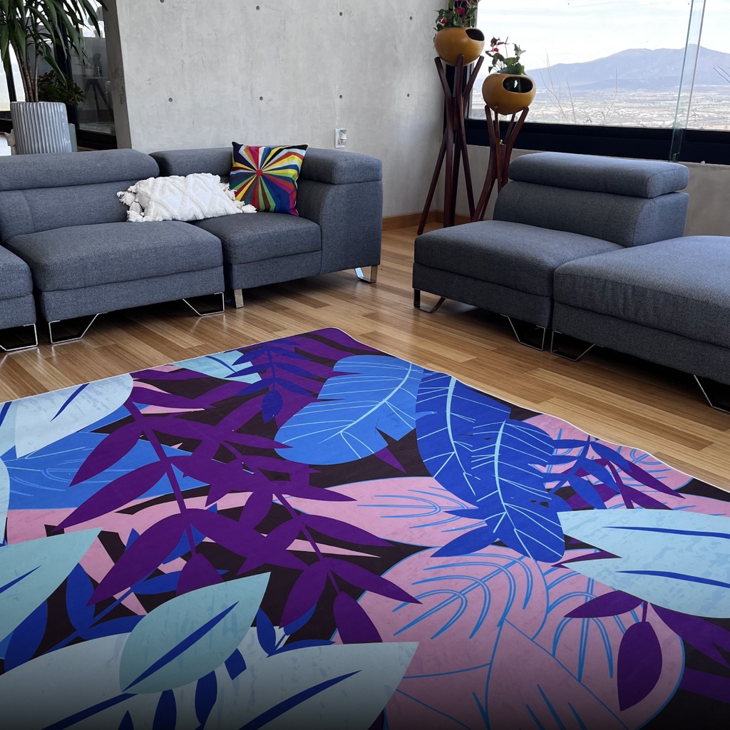 Tapete nórdico 2 x 1.60 m (Neón floreado)