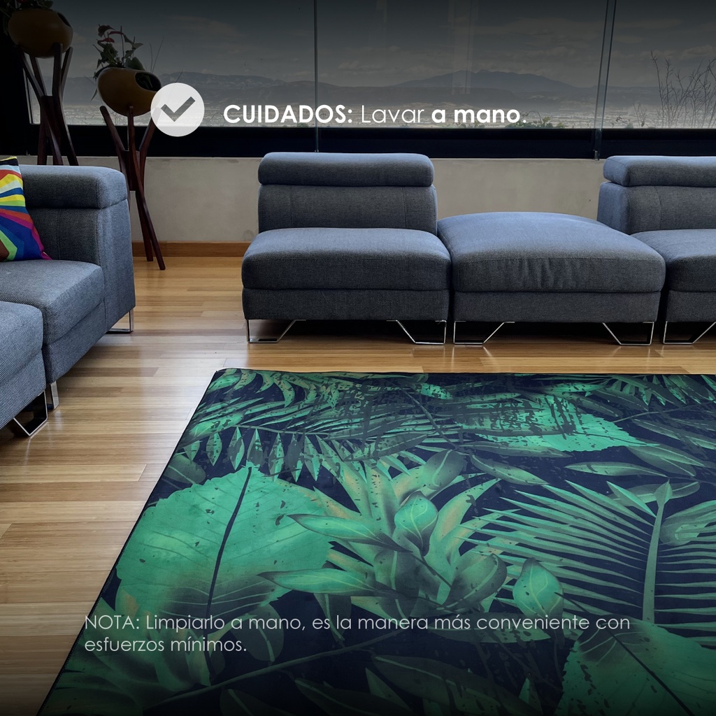 Tapete nórdico 2 x 3 m (Neón floreado)