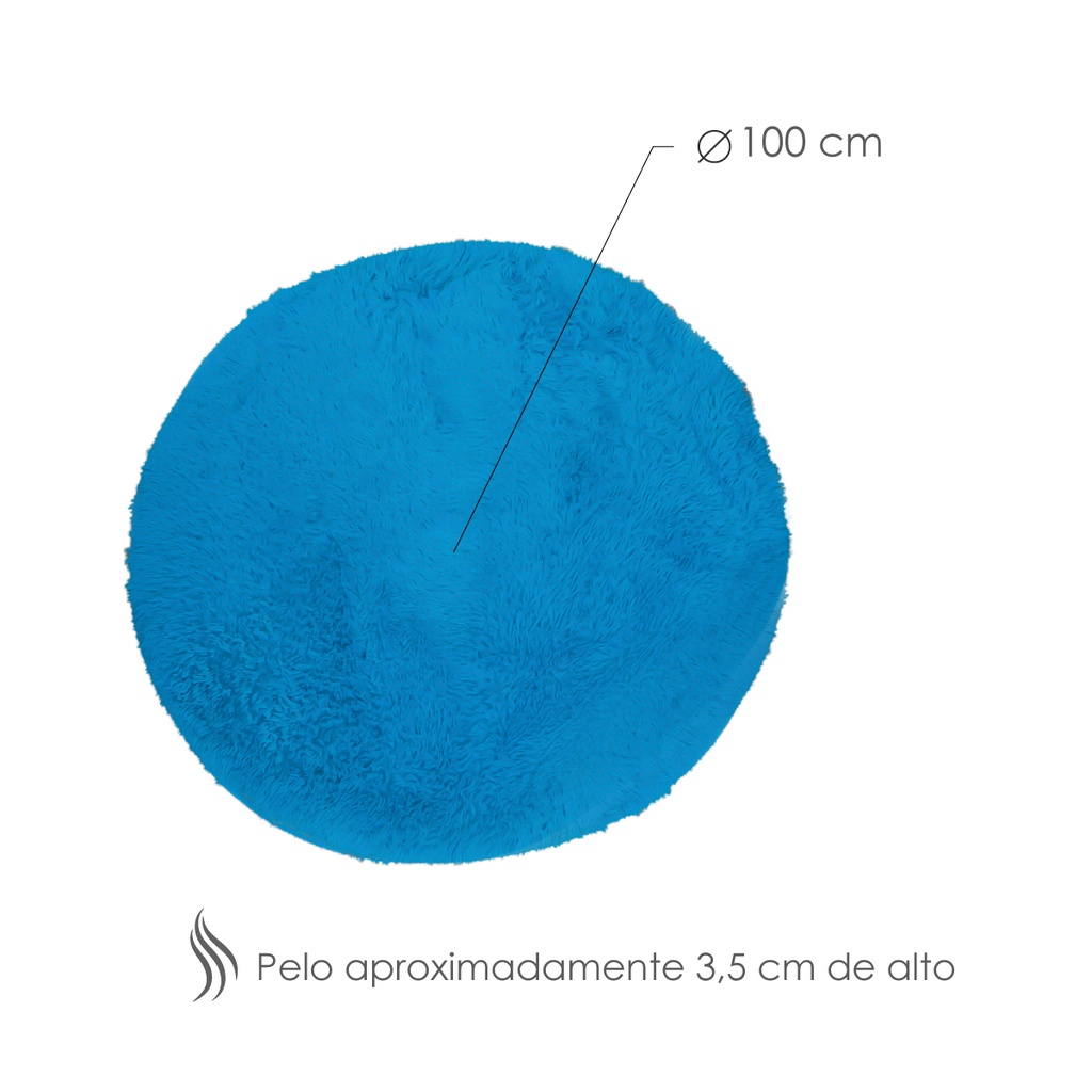 Tapete shag redondo Aqua