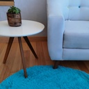 Tapete shag redondo Aqua