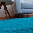 Tapete shag redondo Aqua